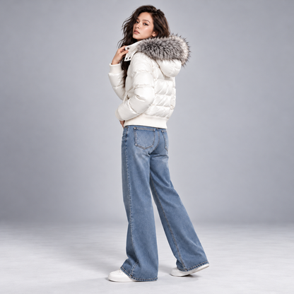 LAUREN™ ファーカラー中綿ショートジャケット